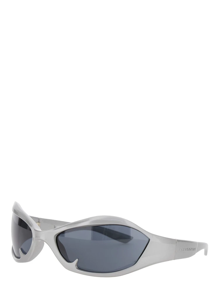 Silver Colored Sunglasses with Engraved Logo in Nylon Man