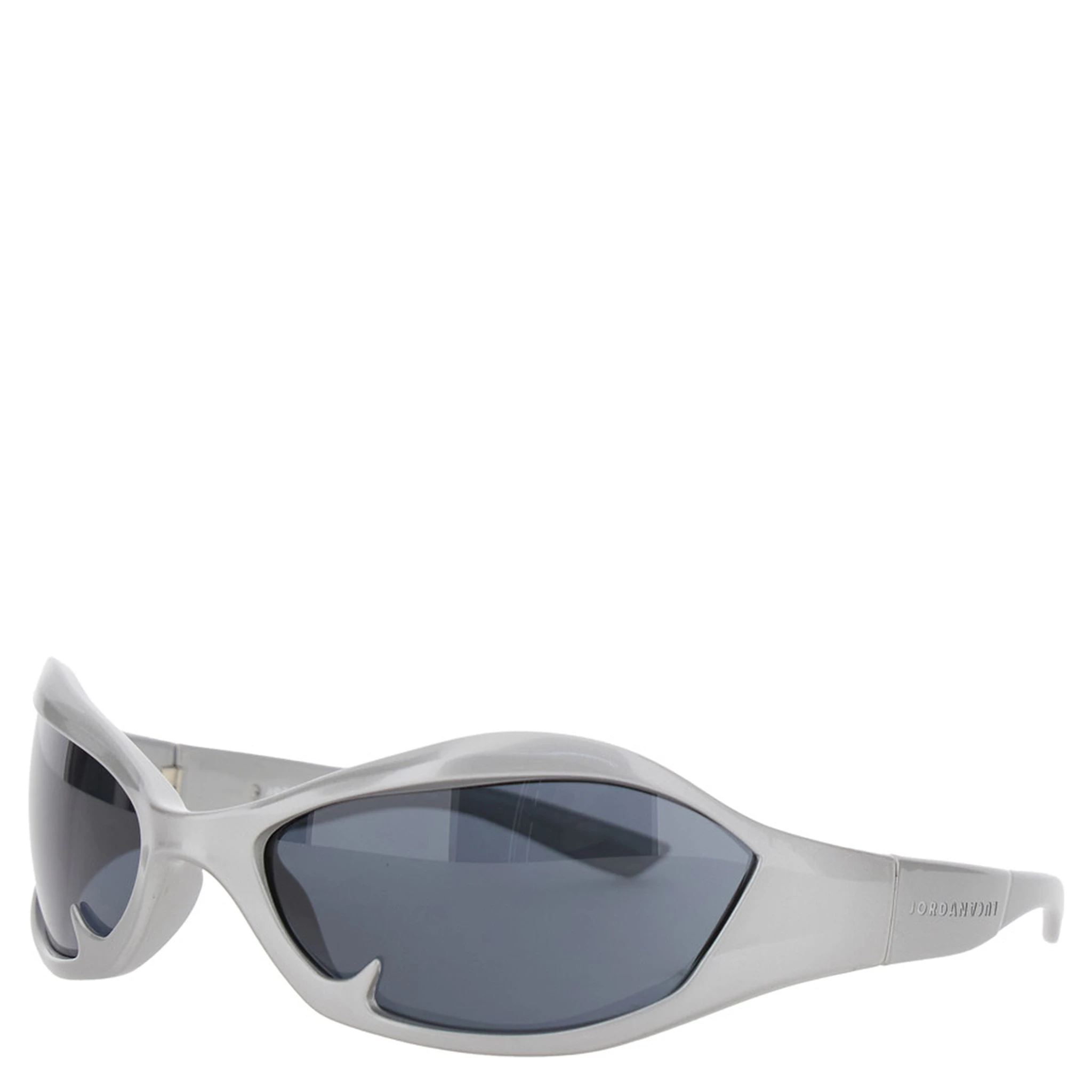 Silver Colored Sunglasses with Engraved Logo in Nylon Man