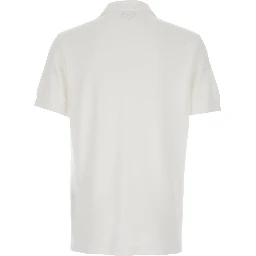White Polo Shirt with Classic Collar in Cotton Blend Man