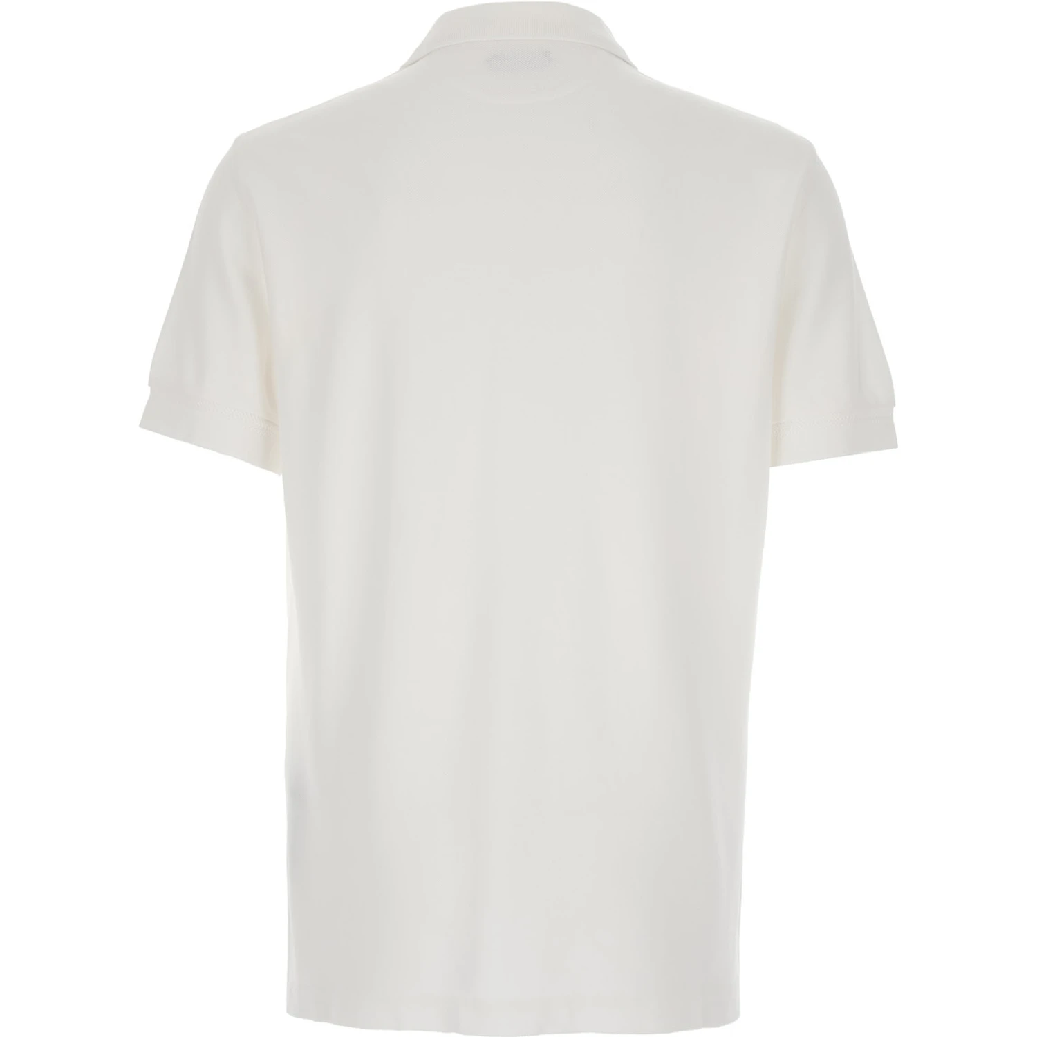 White Polo Shirt with Classic Collar in Cotton Blend Man