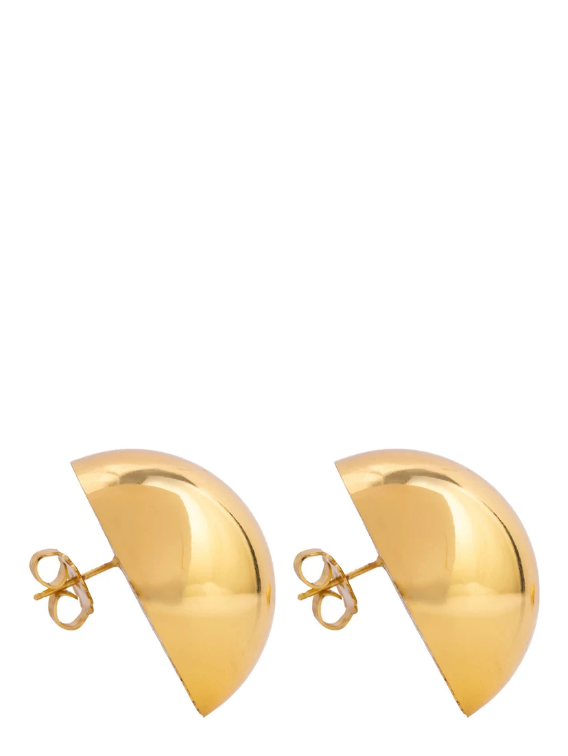 Luna Metallic Earings with Rear Butterfly Clasp Closure and Circular Design in Gold Plated Bronze Woman