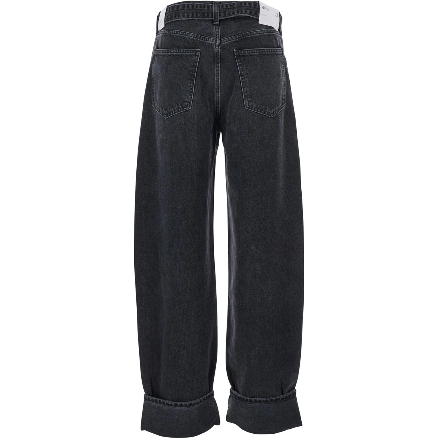 Arcane Grey Jeans with Belt and Turn-Up Hem in Denim Woman