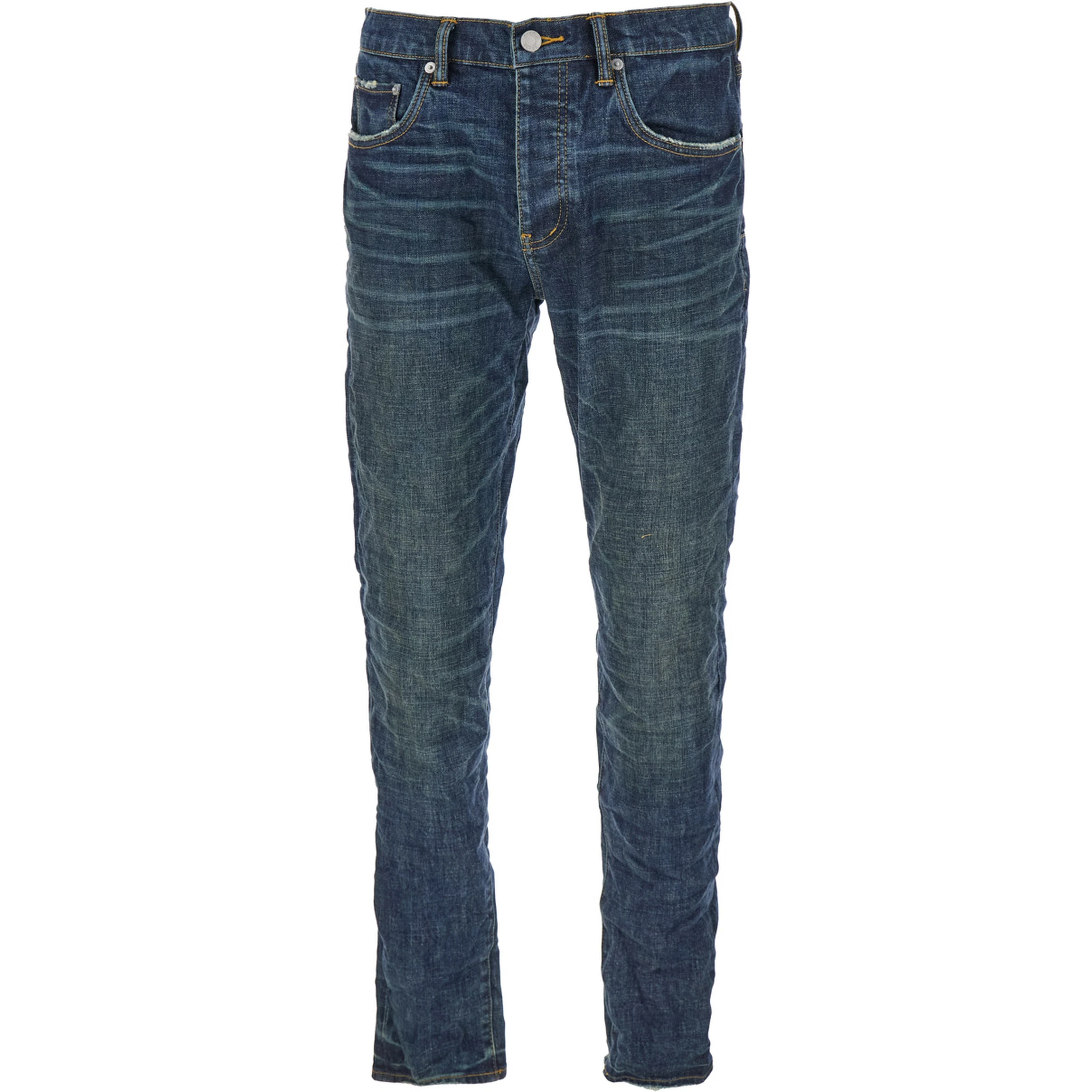 Blue Jeans with Low Rise and Stonewashed Effect in Denim Man