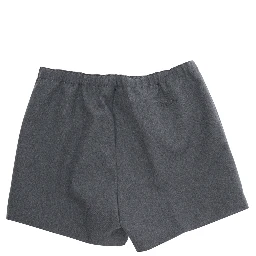 Grey Shorts with Elastic Waist and Logo Lettering in Fabric Baby