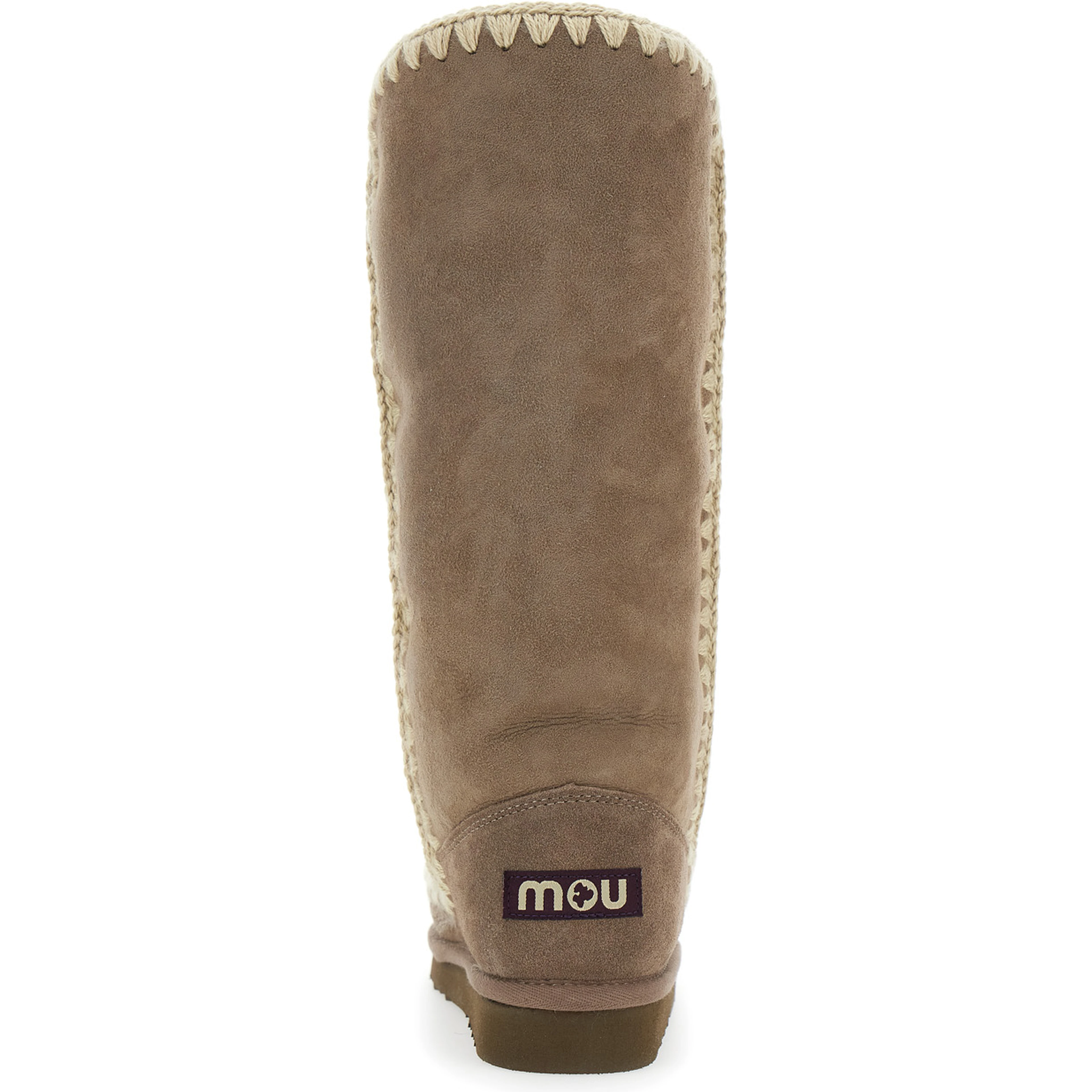 Eskimo Grey Boots with Braided Effect and Logo Patch on the Rear in Leather Woman