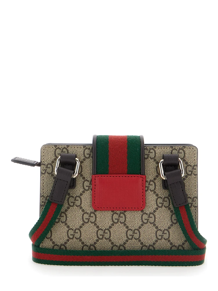 Beige Handbag with GG Canvas and Heart Detail in Cotton Blend Girl alternative