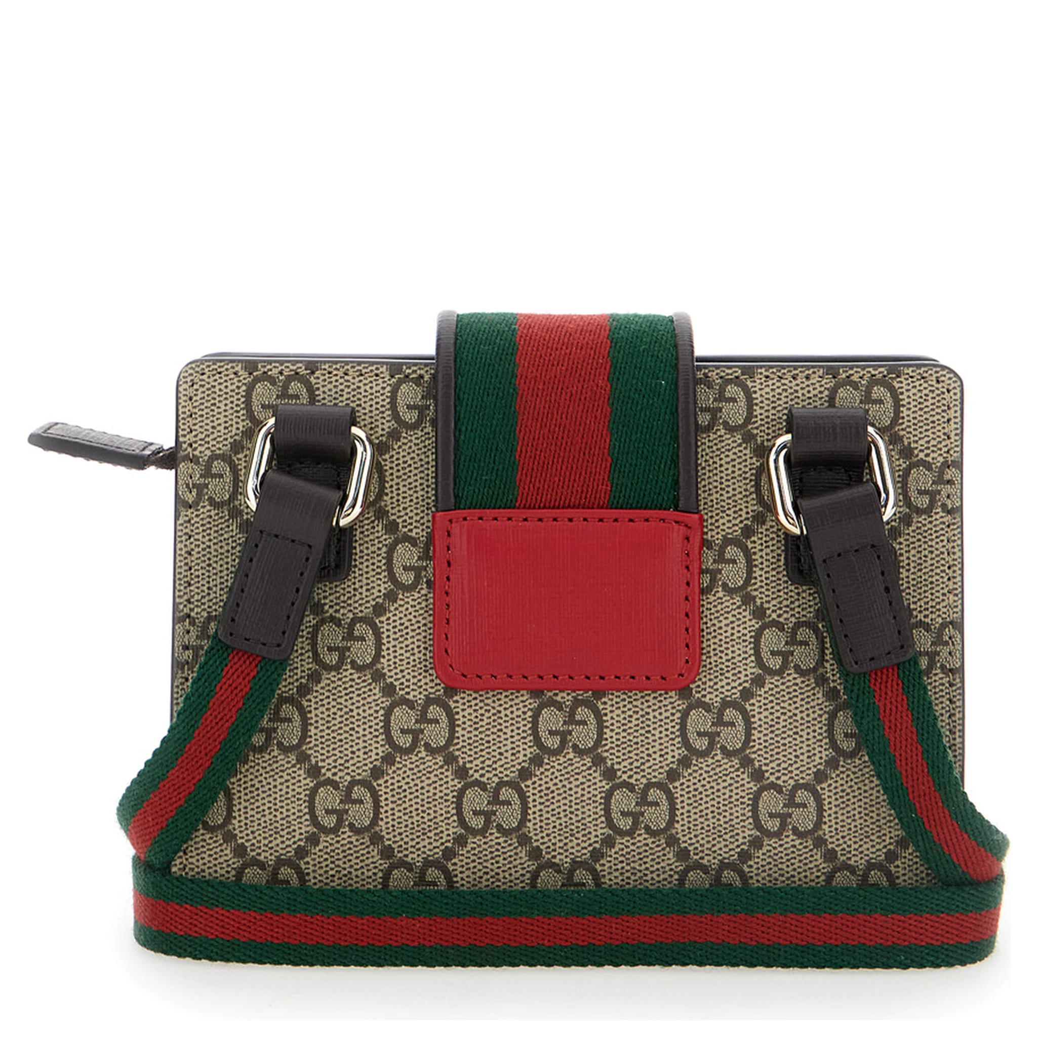 Beige Handbag with GG Canvas and Heart Detail in Cotton Blend Girl