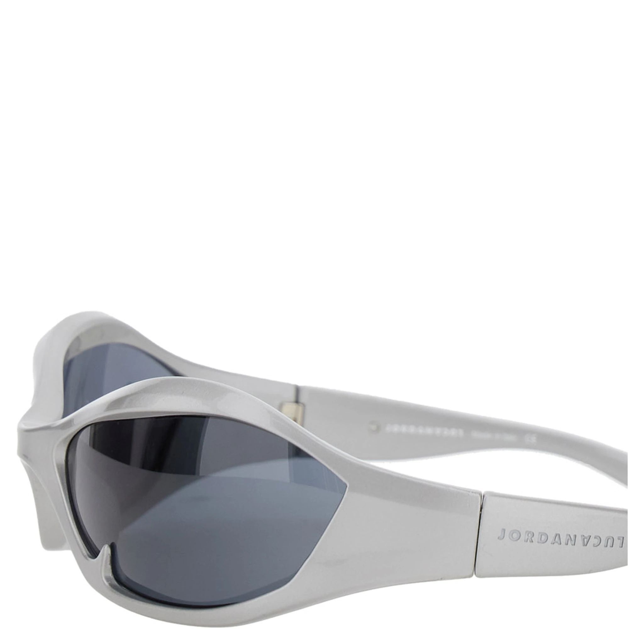 Silver Colored Sunglasses with Engraved Logo in Nylon Man