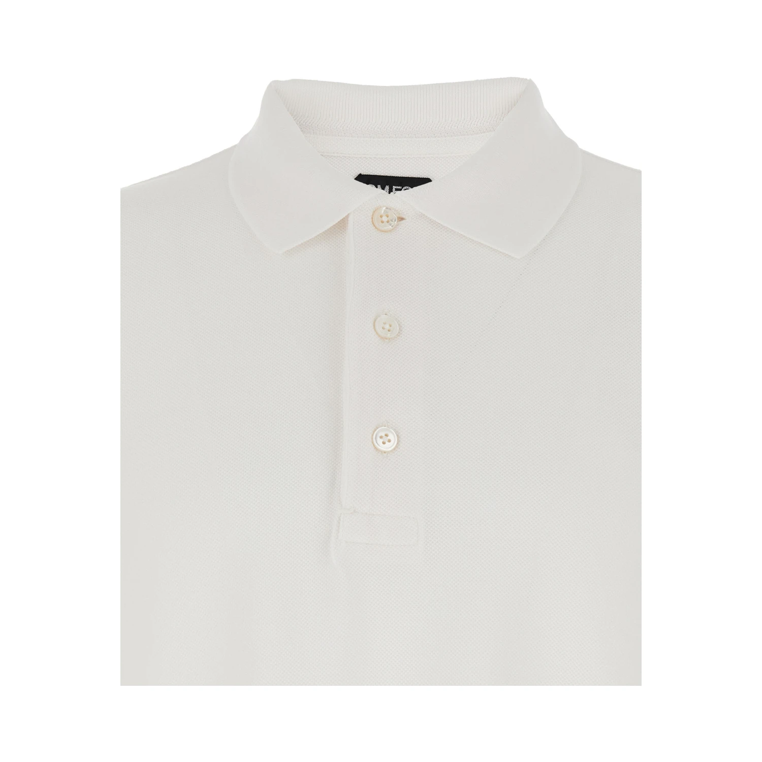 White Polo Shirt with Classic Collar in Cotton Blend Man