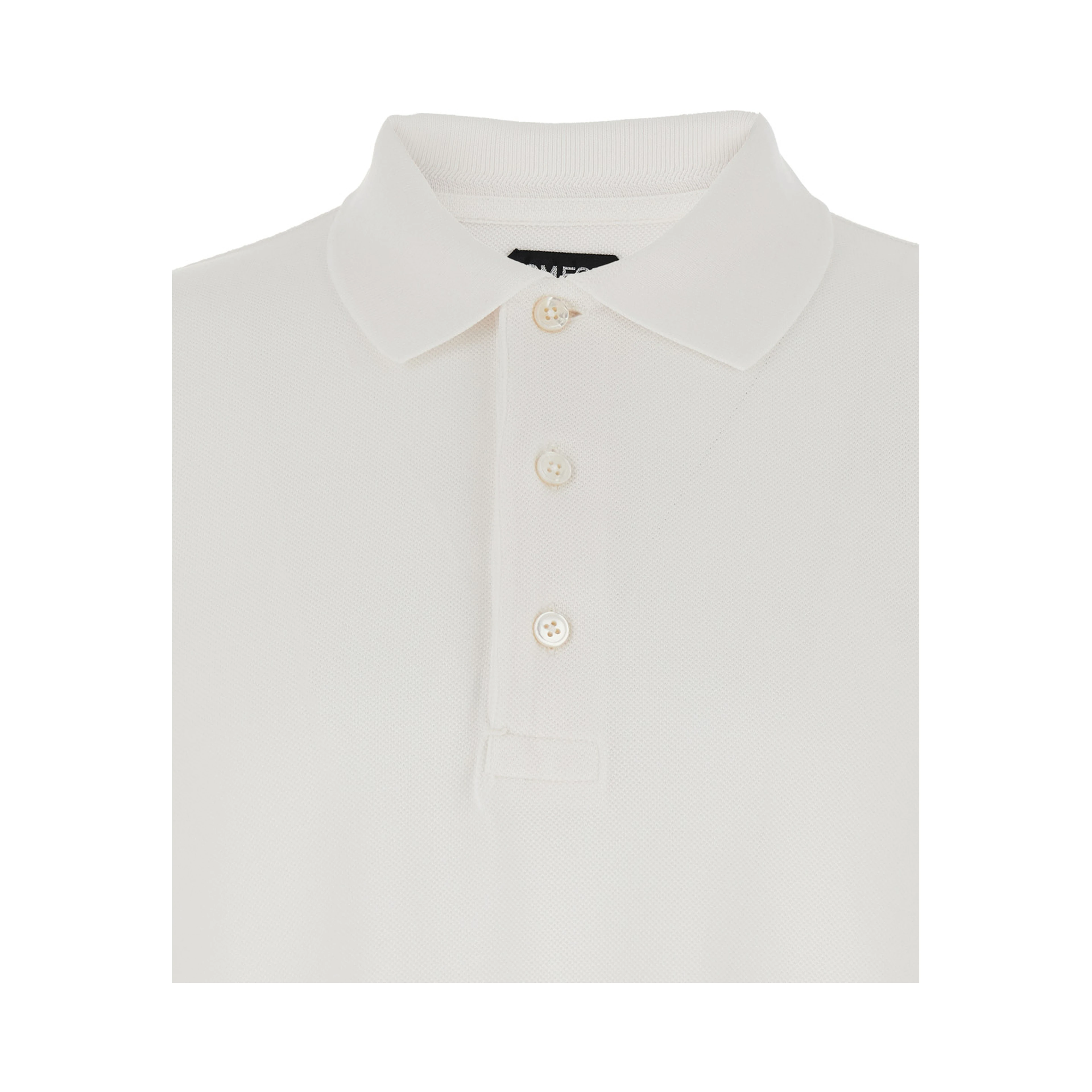 White Polo Shirt with Classic Collar in Cotton Blend Man