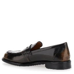 حذاء لين براون سهل الارتداء من الجلد للنساء