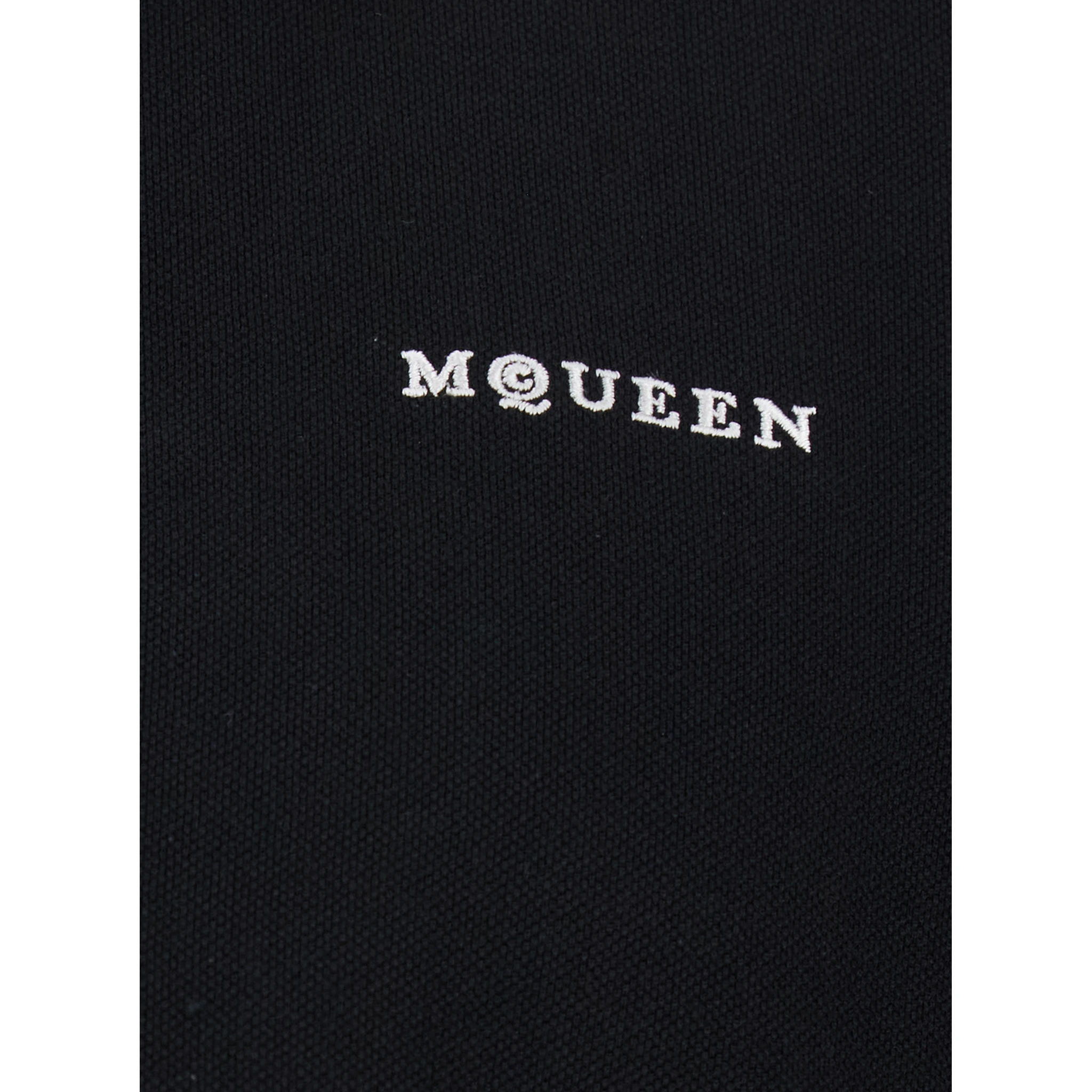Black Polo Shirt with Classic Collar and Logo Lettering Embroidery on the Front in Cotton Man