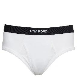 White Briefs with Logo in Cotton Man