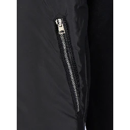 Black Jacket with Front Zip Closure in Wool Blend Man