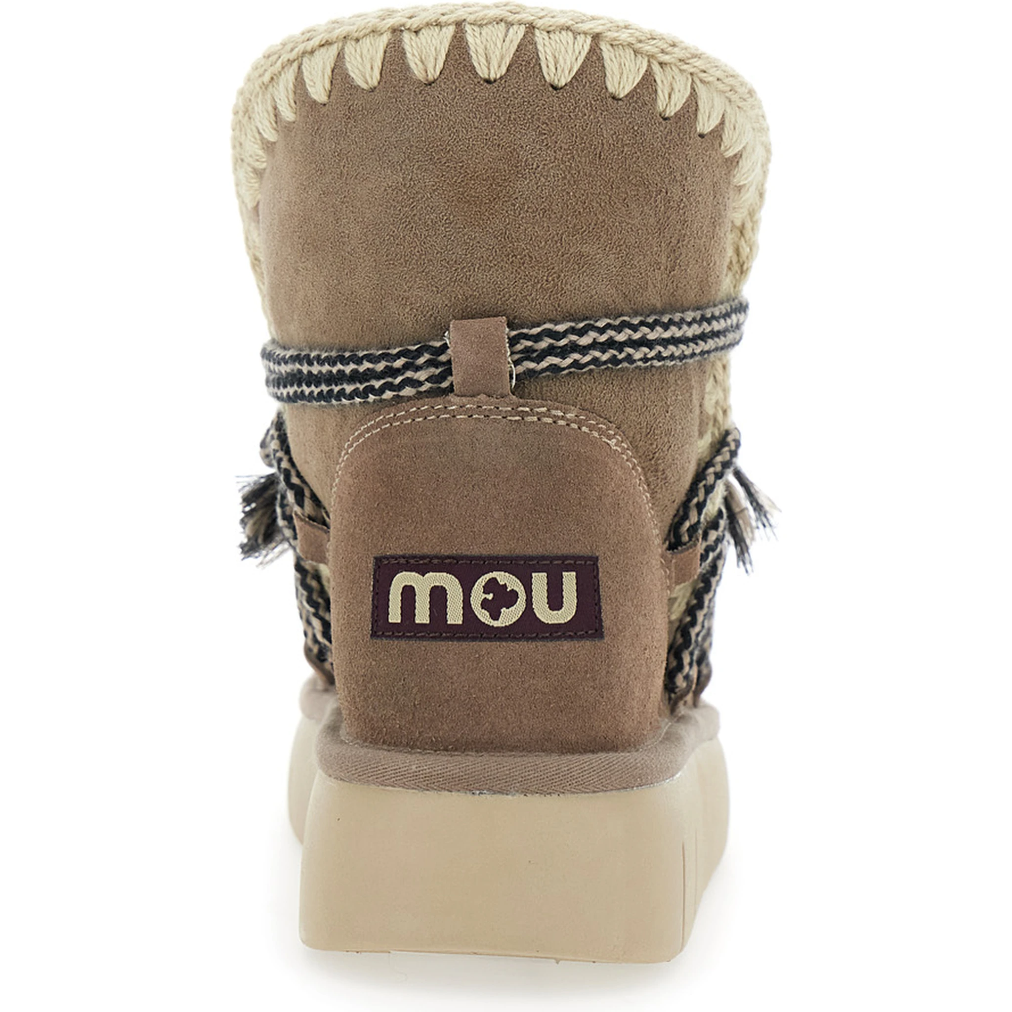 Grey Ankle Boots with Lace Closure and Tassel Detail in Leather Woman