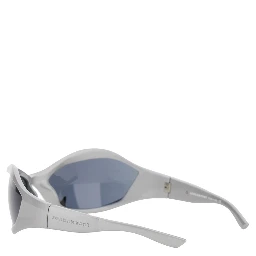 Silver Colored Sunglasses with Engraved Logo in Nylon Man