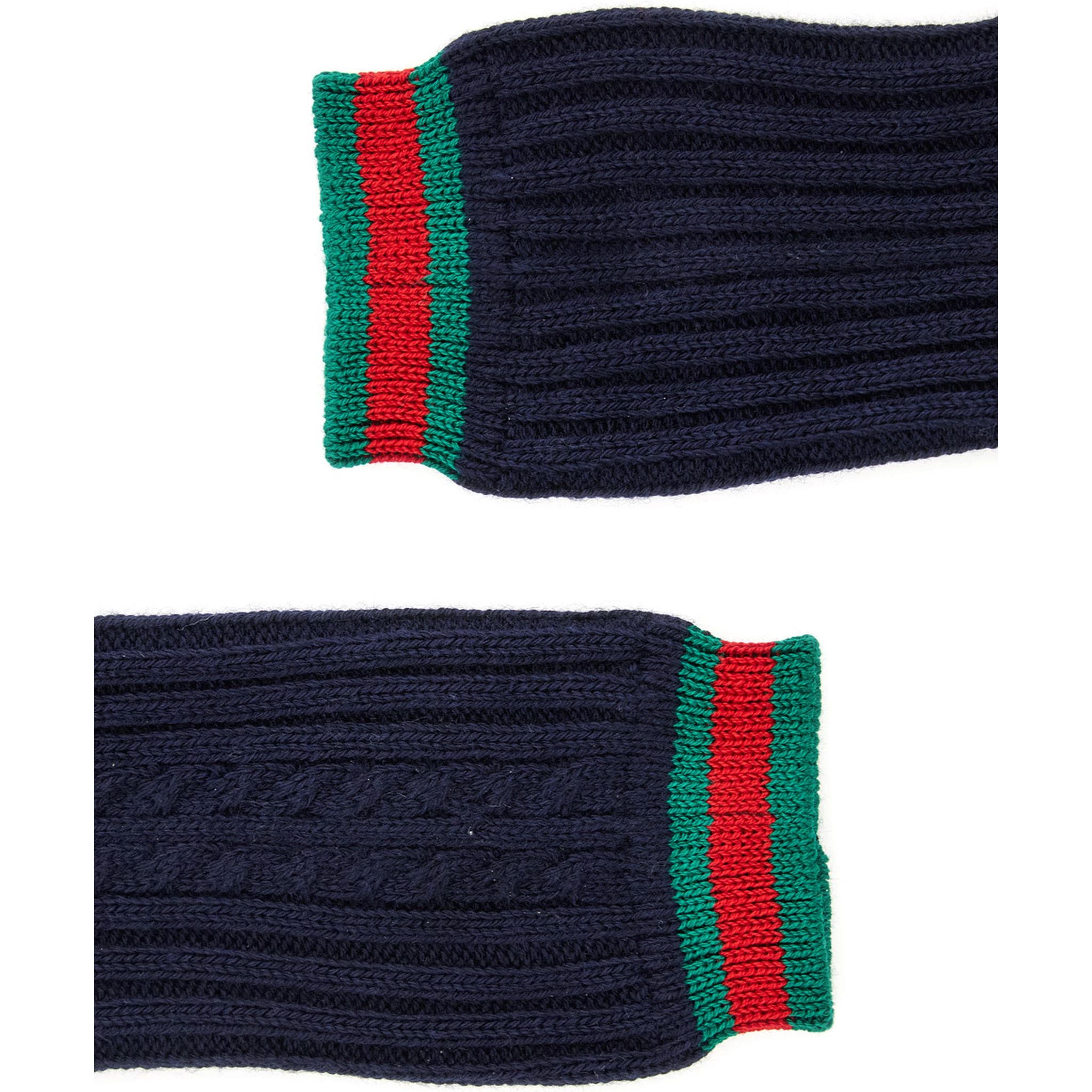 Blue Knit Socks with Web Detail on the Ankle in Cotton Baby