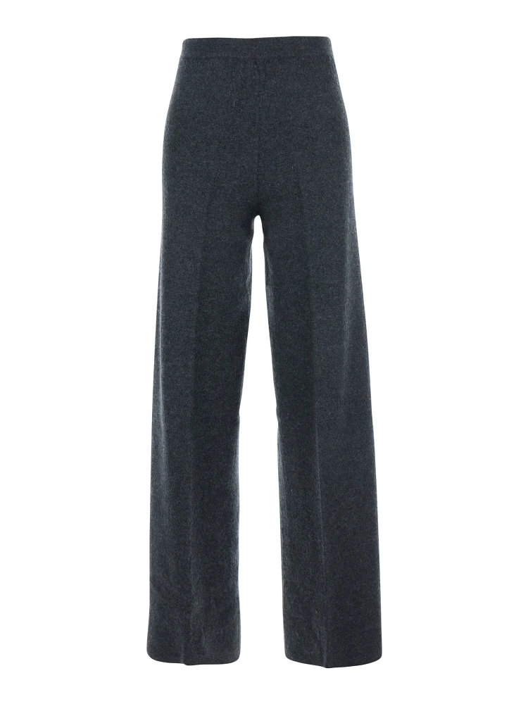 Grey Trousers with Back Pocket in Stretch Wool Woman