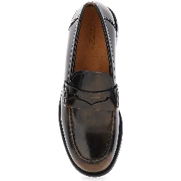 حذاء لين براون سهل الارتداء من الجلد للنساء