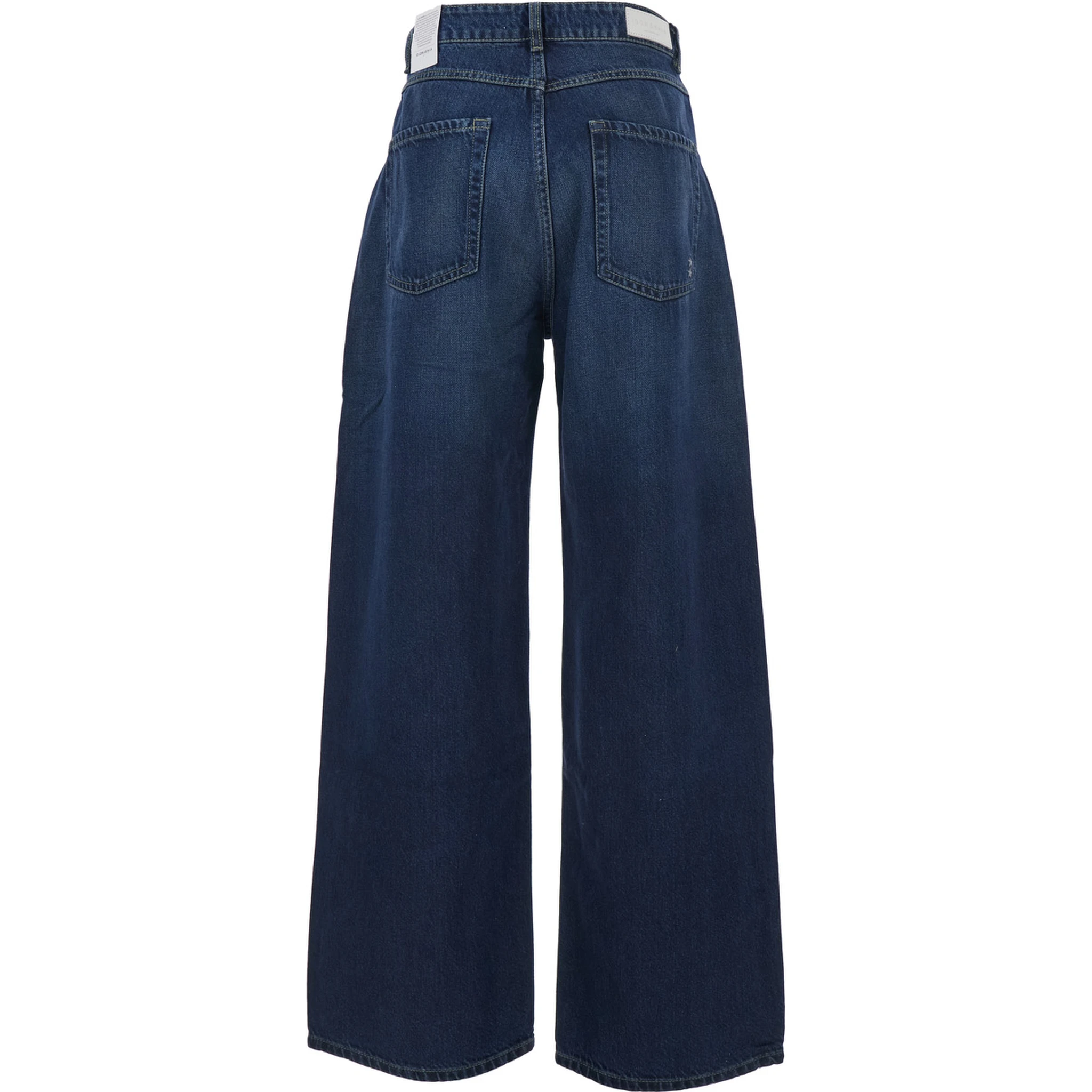 Poppy Blue Jeans with Logo Patch on the Rear and Belt Loops in Denim Woman