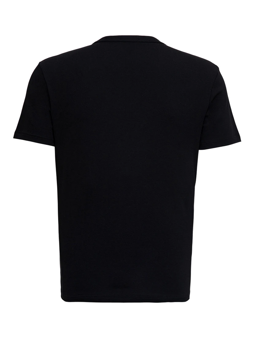 Black Crewneck T-Shirt in Cotton Man