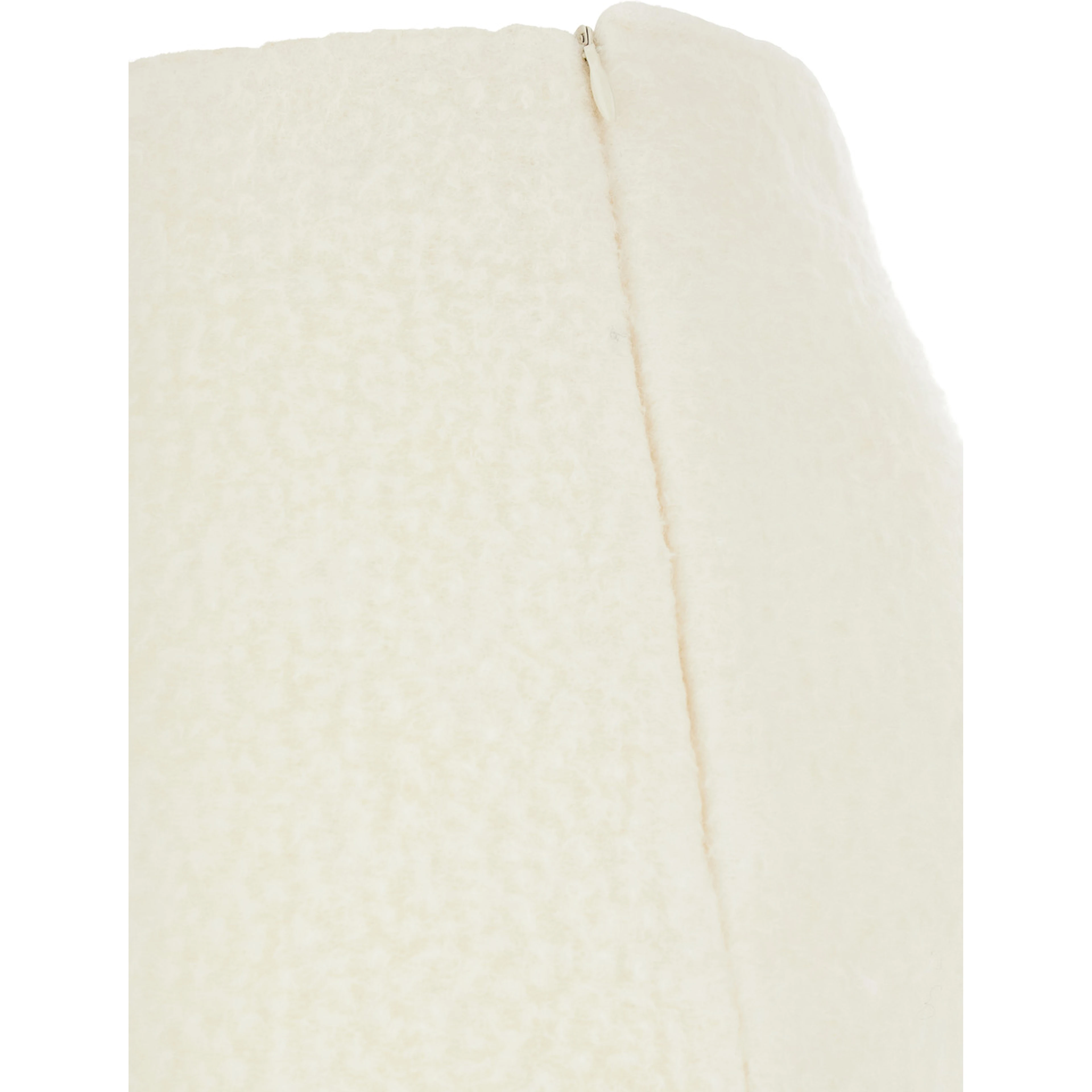 White Mini Skirt with Hidden Side Closure in Fabric Woman