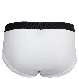 White Briefs with Logo in Cotton Man