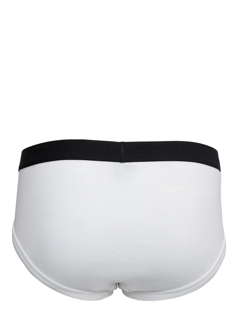 White Briefs with Logo in Cotton Man