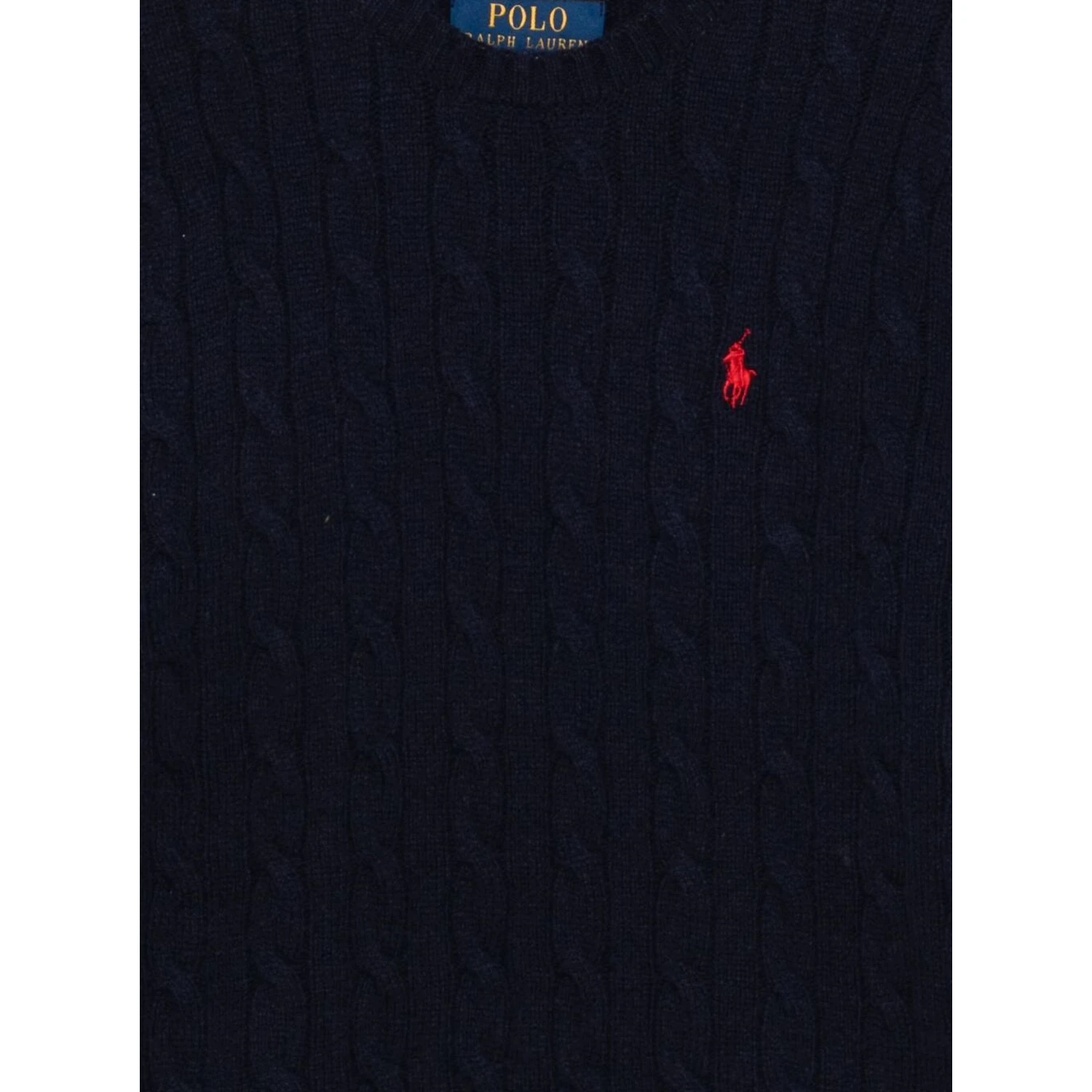 Blue Sweater with Round Neck and Pony Embroidery on the Front in Wool and Cashmere Boy