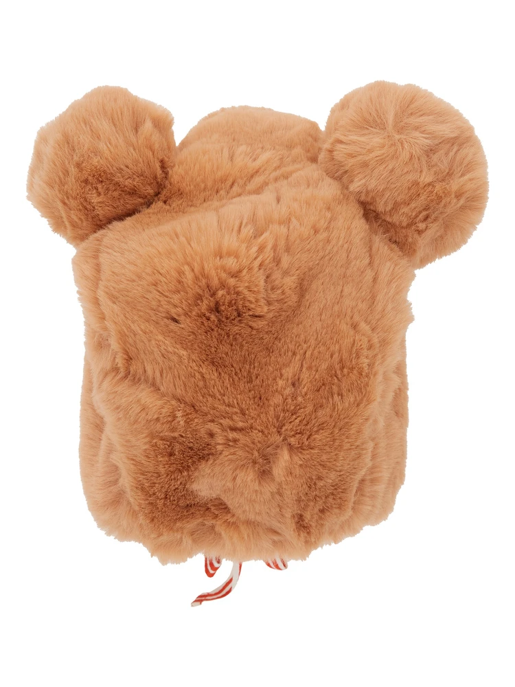 Pink Hat with Ear Detail and Striped Bow in Ecofur Girl alternative