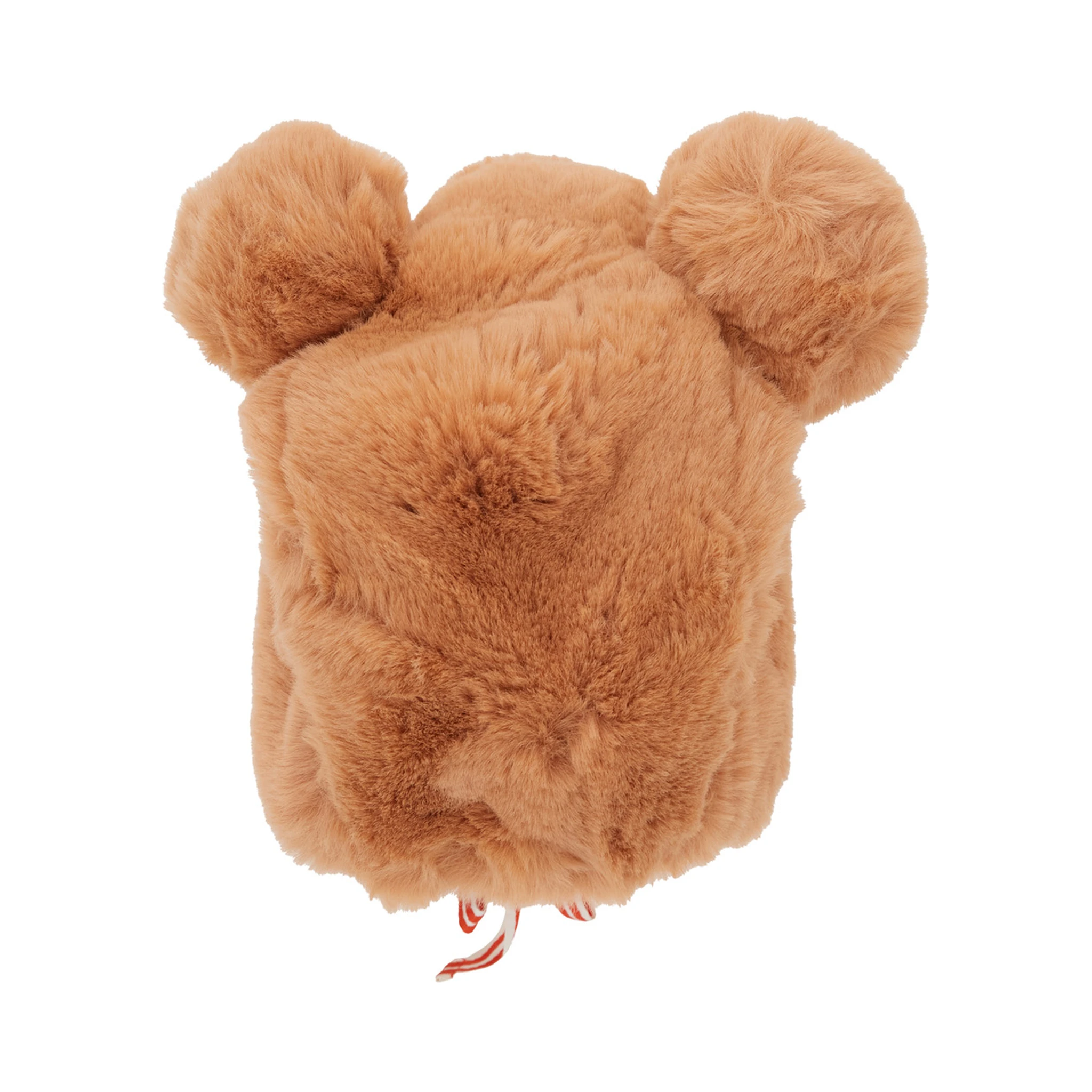 Pink Hat with Ear Detail and Striped Bow in Ecofur Girl