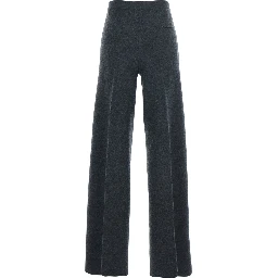 Grey Trousers with Back Pocket in Stretch Wool Woman