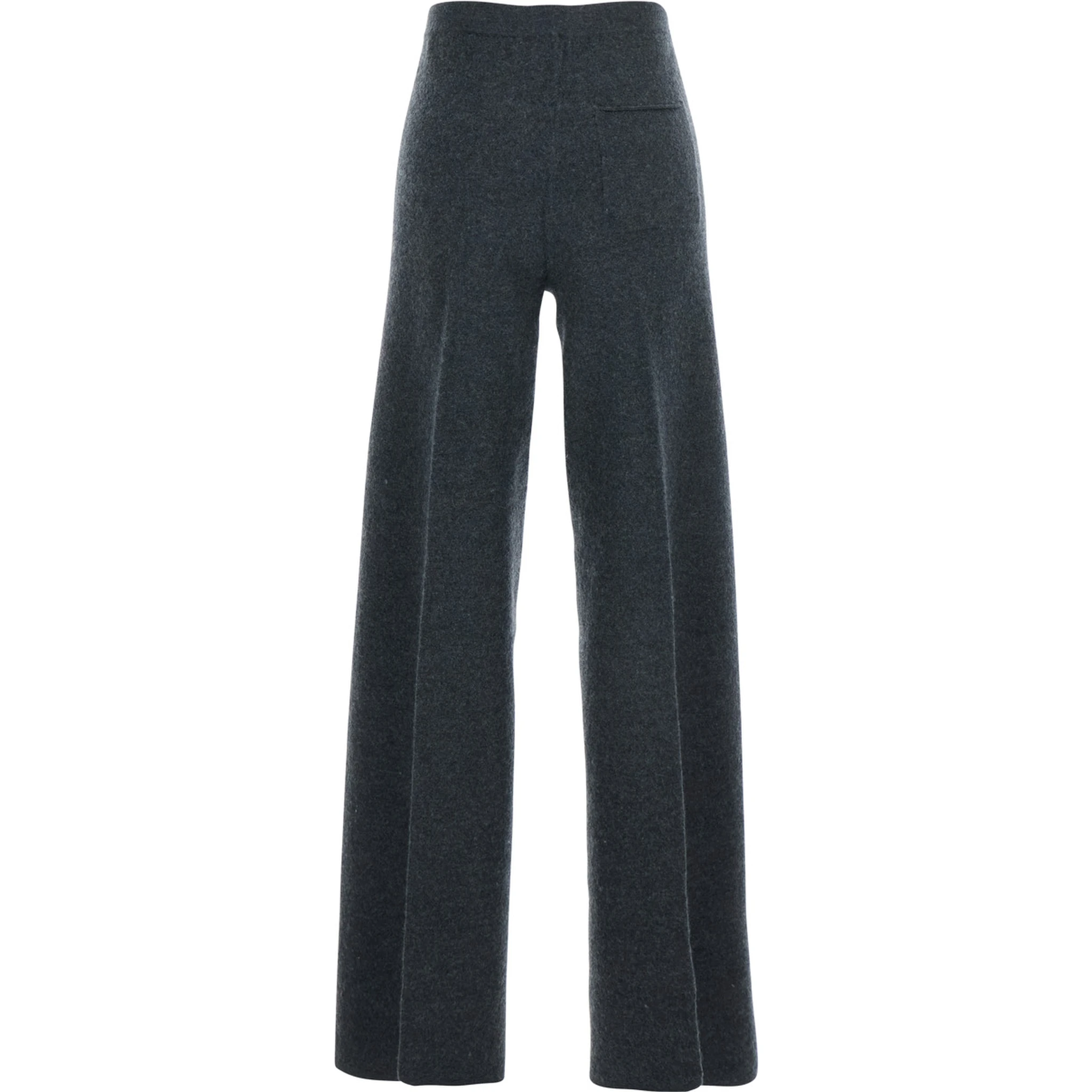 Grey Trousers with Back Pocket in Stretch Wool Woman