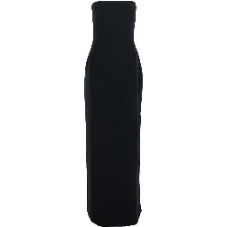 فستان أندرسون الأسود الطويل ذو الكتف المكشوف والفتحة الخلفية من قماش التويل للنساء