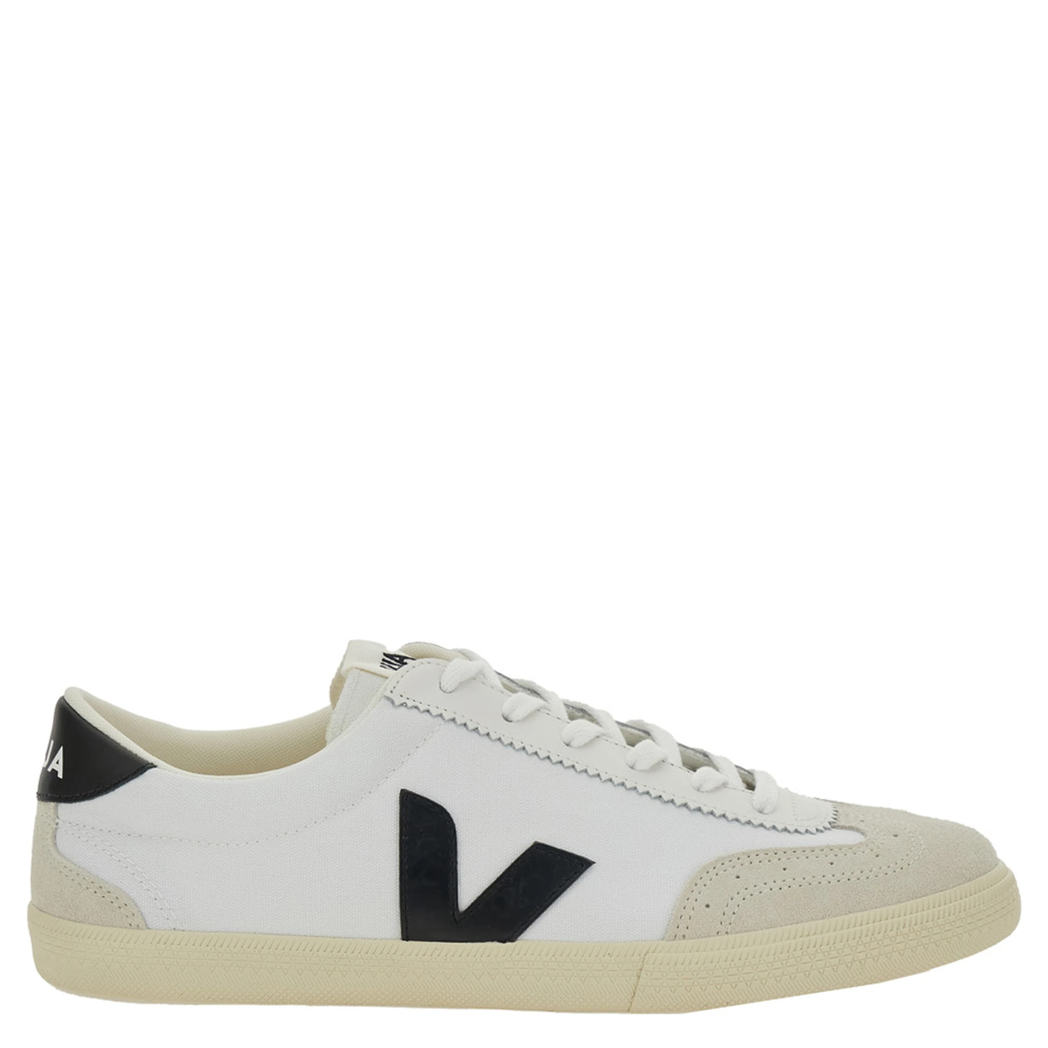 V-10 White Sneakers with Side Logo Application in Leather Unisex