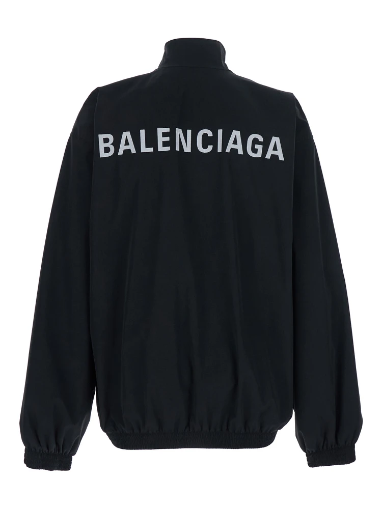 Black High Neck Sweatshirt with Logo Lettering on Front and Rear in Tech Fabric Man alternative