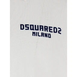 White Polo Shirt with Classic Collar and Logo Lettering on the Front in Cotton Man