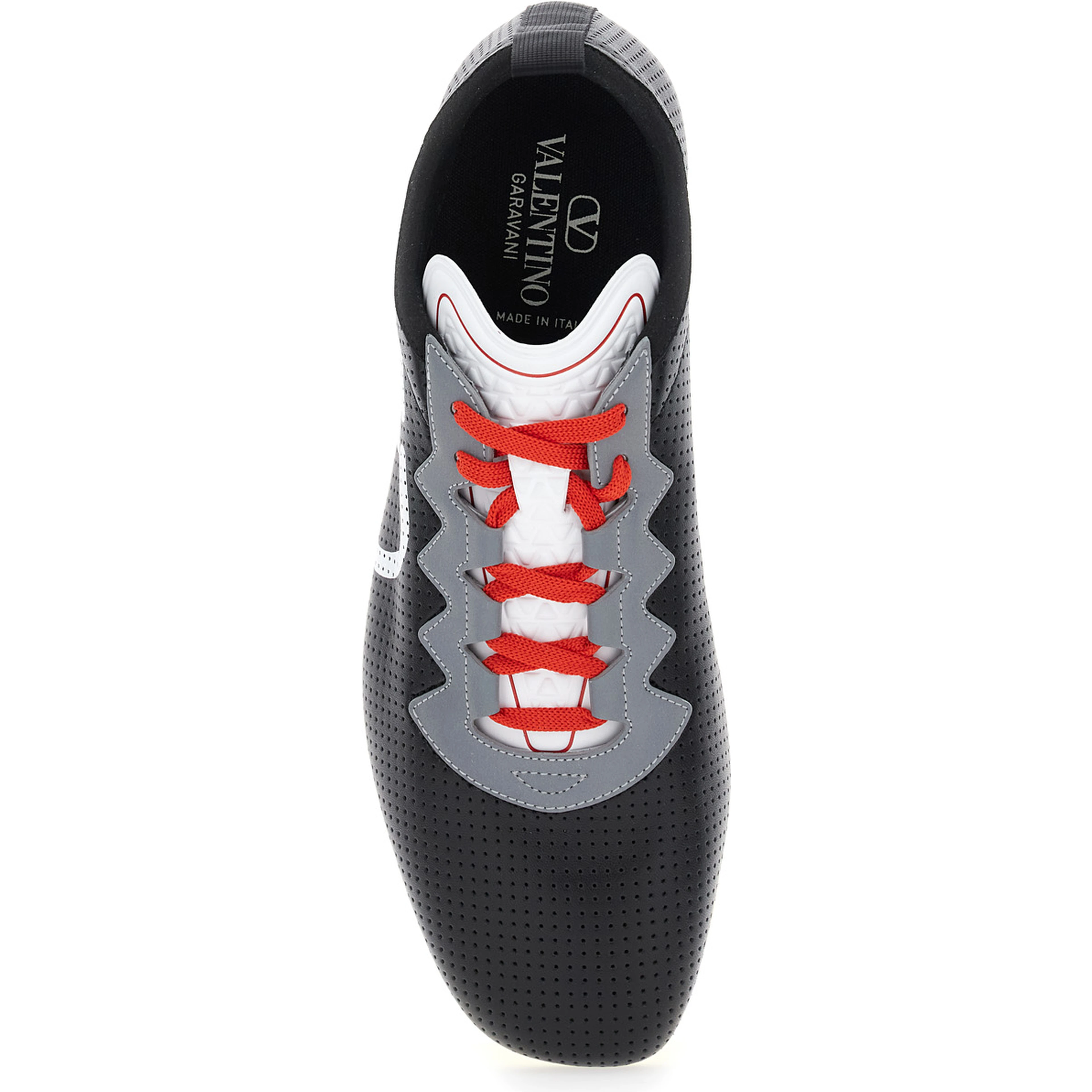 Black Sneakers with Asymmetric Toe and VLogo Detail on the Side in Tech Fabric Man