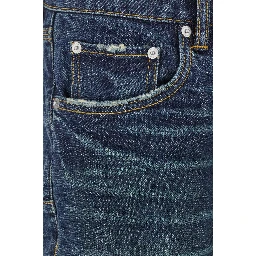 Blue Jeans with Low Rise and Stonewashed Effect in Denim Man