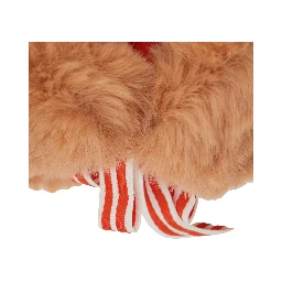 Pink Hat with Ear Detail and Striped Bow in Ecofur Girl