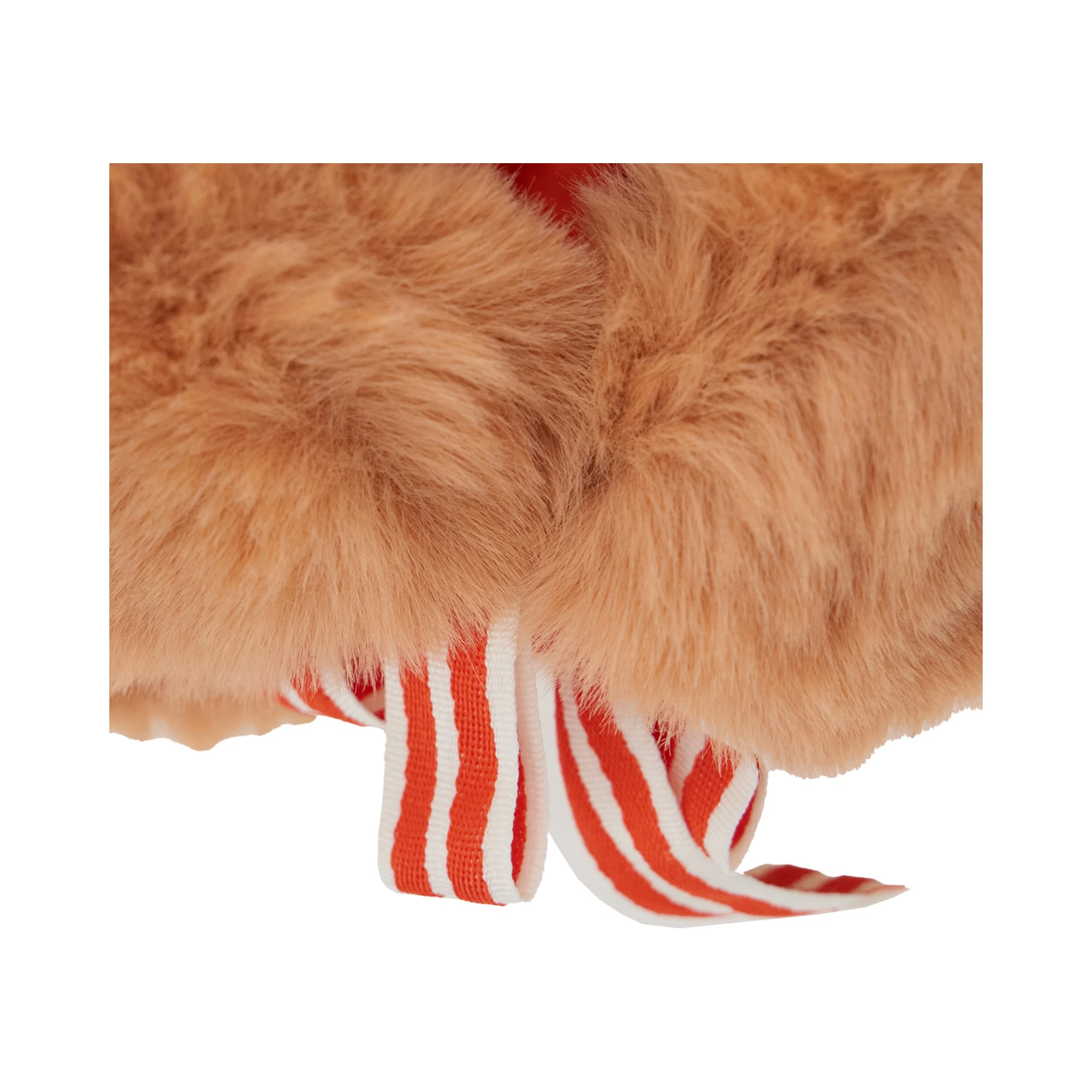 Pink Hat with Ear Detail and Striped Bow in Ecofur Girl