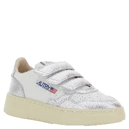 Kidstripes White Low Top Sneakers with Logo Patch on Tongue and Side in Leather Blend Girl
