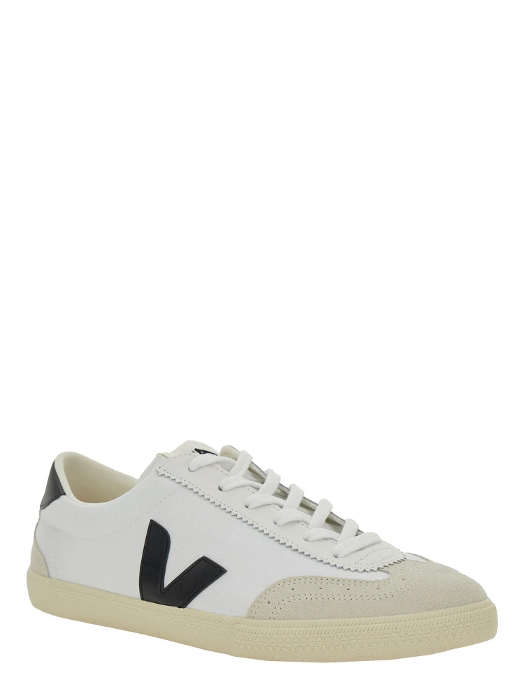 V-10 White Sneakers with Side Logo Application in Leather Unisex alternative