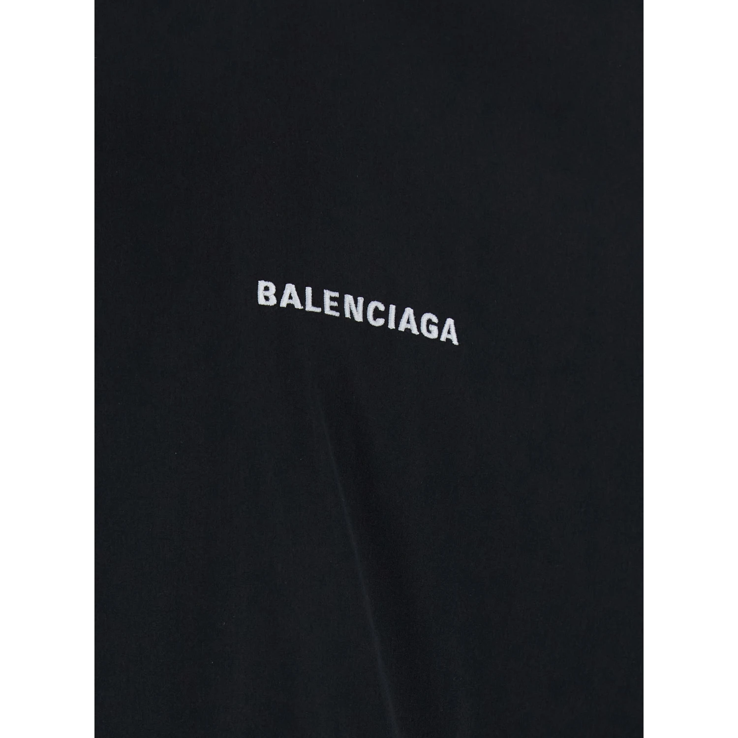 Black High Neck Sweatshirt with Logo Lettering on Front and Rear in Tech Fabric Man