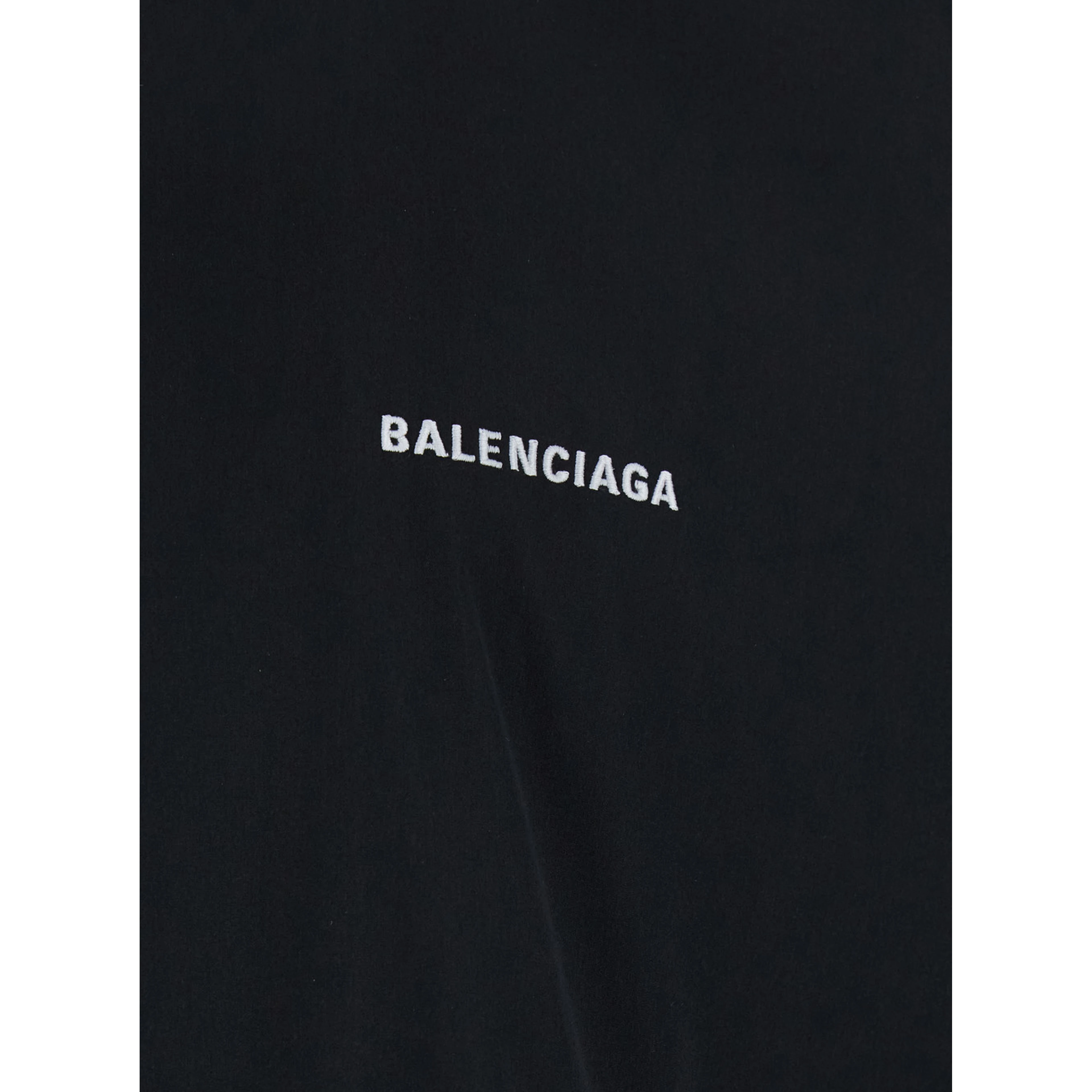 Black High Neck Sweatshirt with Logo Lettering on Front and Rear in Tech Fabric Man