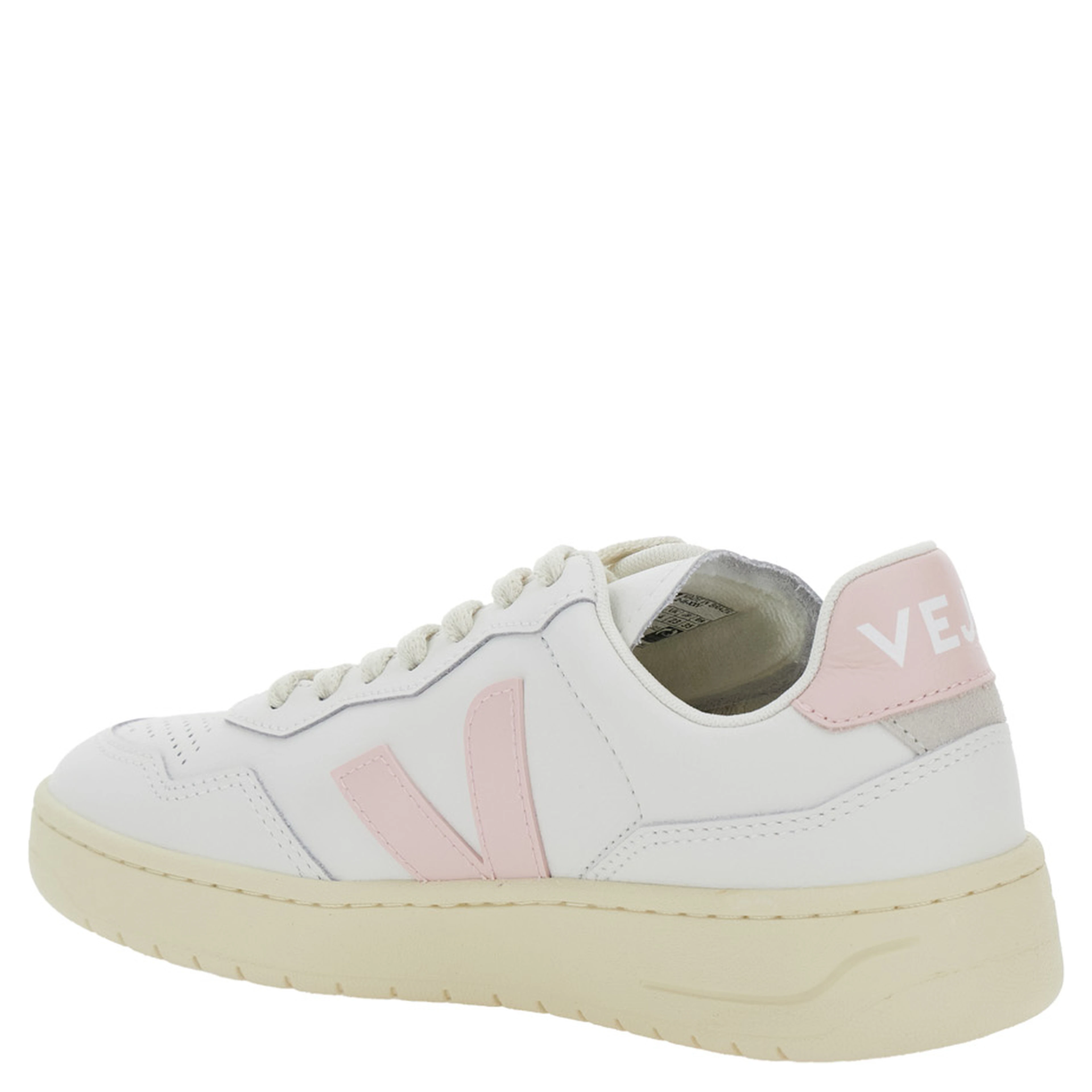 V90 White Sneaker with Side Logo and Perforated Toe in Leather Unisex