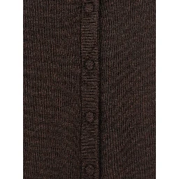 Brown Skirt with Button Fastening in Wool Woman