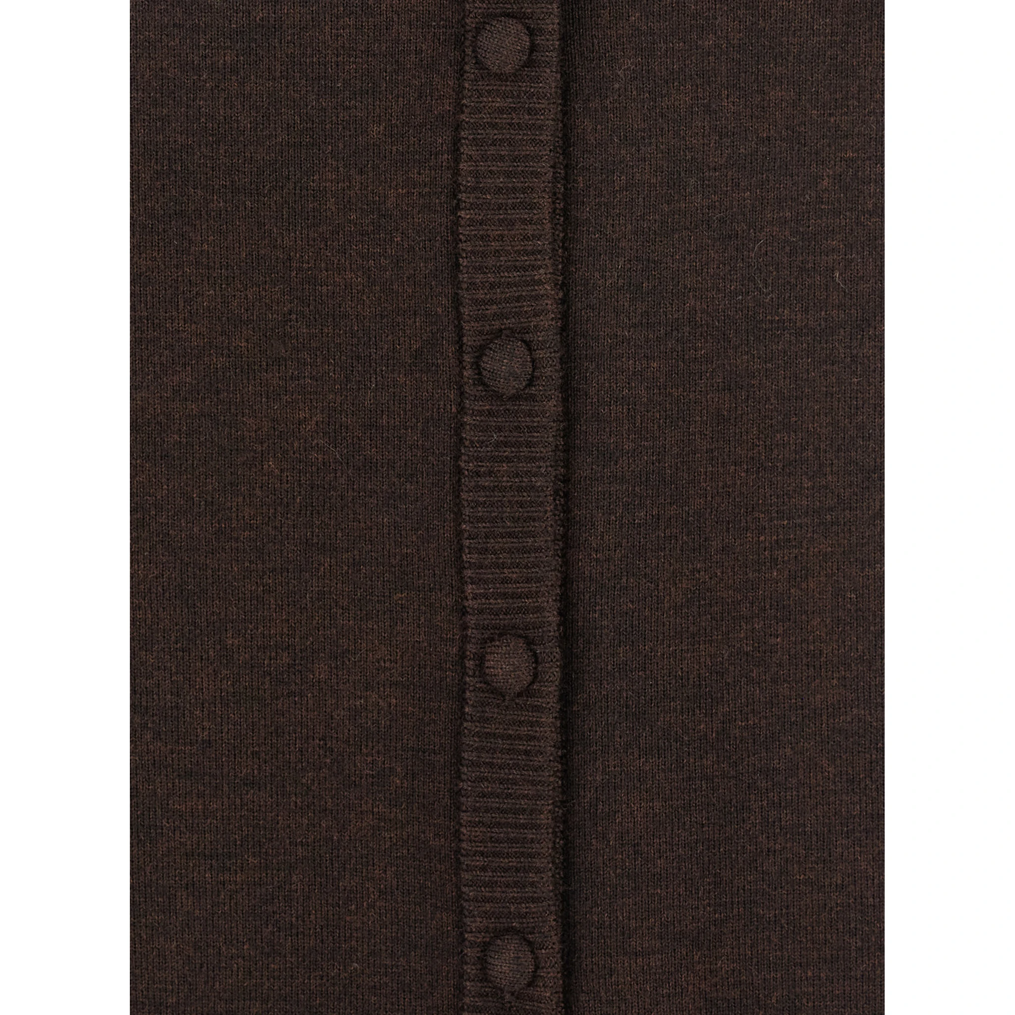 Brown Skirt with Button Fastening in Wool Woman