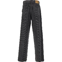 Brown Trousers with Back Logo Patch in Velvet Man