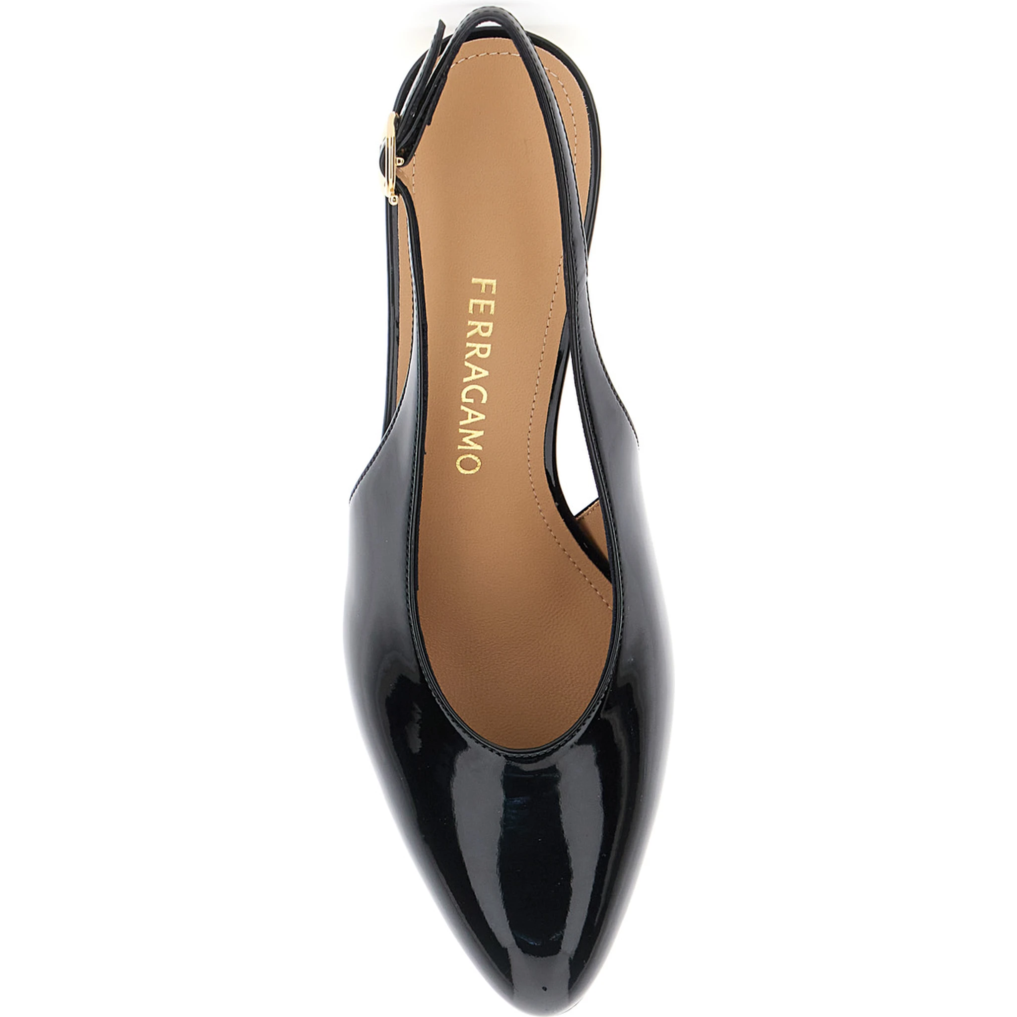 Tessie Black Slingback Pumps with Spherical Heel in Patent Leather Woman